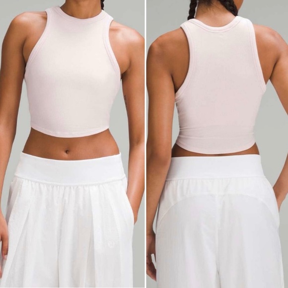 lululemon athletica Tops - Lululemon Hold Tight Cropped Tank Top Light Pink 12 NWT